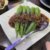 Ladyfingers with “oyster” sauce  at Man Yuan Fang in Malacca