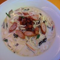 spicy seafood spaghetti - unique taste at Man Yuan Fang in Malacca