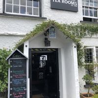 Entrance at Minstrels Gallery Tearoom in Hawkshead