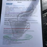 Drinks menu at Minstrels Gallery Tearoom in Hawkshead