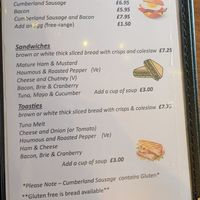 Menu at Minstrels Gallery Tearoom in Hawkshead