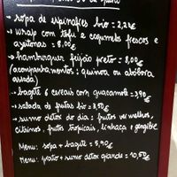 Menu at Gaya Veggie Market in Lisbon