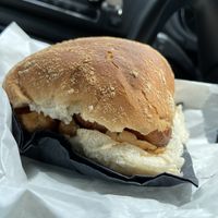 Vegan sausage sandwich   at Kinlochewe Service Station in Achnasheen