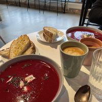 Beetroot and potato soup at Slow Hands for lunch today, absolutely gorgeous and delicious too✨ #Veganuary at Slow Hands in Hagersten