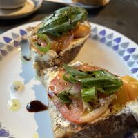 Amazing Tomato Bread with wipped Tofu Cream  at Slow Hands in Hagersten