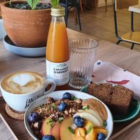 Vegan granola breakfast  at Okara in Lyon