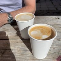 Lattes were filled to different heights and bad  at The Free Bird in South Lake Tahoe