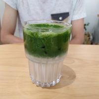 Matcha latte (unsweetened oak milk)👍🏻 at Lilac Oak in Central Singapore