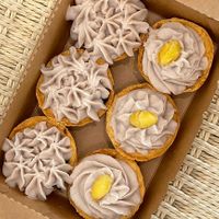 Mixed taro tarts  at Lilac Oak in Central Singapore