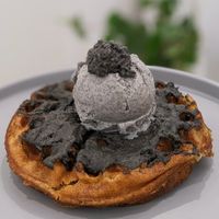 Vegan Black Sesame Mochi Waffle Parfait at Lilac Oak in Central Singapore