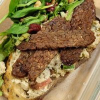Loaded sourdough at Lilac Oak in Central Singapore