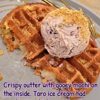Taro mochi waffle floss at Lilac Oak in Central Singapore