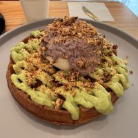 Monthly special waffle  at Lilac Oak in Central Singapore