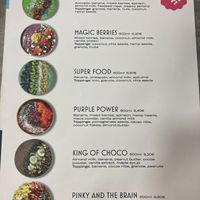smoothie bowl menu at Rolling Island in Lefkada