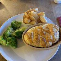 Pie of the day with some pretty incredible chips. Much more than just a run-of-the-mill veg pie  at The Navigation Inn in Oswestry