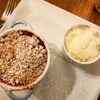 Summer Berries Crumble & Lemon Sorbet at The Navigation Inn in Oswestry