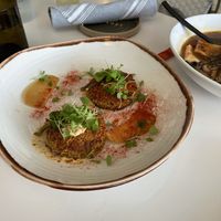 Crabless cakes at Mood in Tequesta