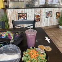 Boring salad and not so nice smoothie   at Vegans Are Us in Atlantic City