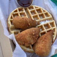 Chicken and waffles  at Vegans Are Us in Atlantic City
