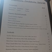 Permanent cocktail menu at Haru in Reno