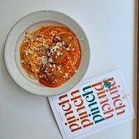 Meat(less)ball pasta at Pinch Brunch Bar in Seoul