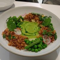 Green peas and gbocchi with green curry sauce at Pinch Brunch Bar in Seoul