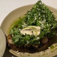 Toasted bread, sautéed mushrooms, creams and green are so good  at Pinch Brunch Bar in Seoul