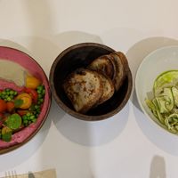 Hummus, sourdough, and something else I don't remember at Pinch Brunch Bar in Seoul