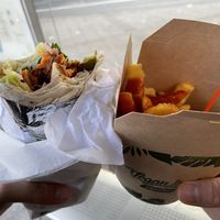 Good vöner wrap and fries  at Veganland - Keupstrasse in Cologne