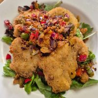 Spicy cha cha $22: delicious seasoning (same as in S+P tofu) texture was a little softer than expected from fake prawns at Loving Hut in Richmond