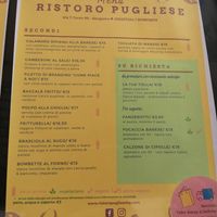 Menu at Ristoro Pugliese in Bergamo