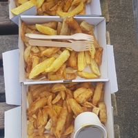 Chips at Papa's Fish & Chips in Scarborough