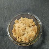 Desert: crumble. Tasty but too sweet. at Vert et Bon in Yerres