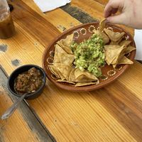 Chips and guacamole! Fresh chips, sooo tastyy  at NorthSide Cafe in Sayulita