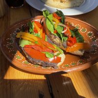 Vegan molletes! So tasty with the salsa!  at NorthSide Cafe in Sayulita