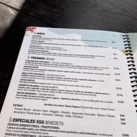 Menú vegano  at NorthSide Cafe in Sayulita