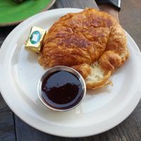 Croissant with jam! at The Den Cafe in Costa Mesa