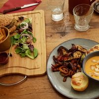 Vegetarian Burger & Vegetarian Plate at Le Patio in Villefranche-de-conflent