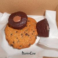 Vegan chocolate chip cookiewich and vegan agave brownie from Babycakes at BabyCakesNYC - Downtown Disney in Lake Buena Vista