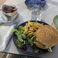 Vegan burger and fries  at Foodline in Torrevieja