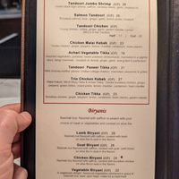 Menu 2/5 at Andaaz in Asheville