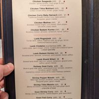 Menu 4/5 at Andaaz in Asheville