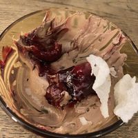 chocolate mouse with drunk cherries  at hesu warsaw in Warsaw