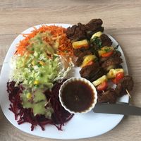 Shashliks  at Loving Hut - Nowolipie in Warsaw