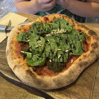 Pesto, tomato and spinach pizza  at Hoogah Cafe in Swansea