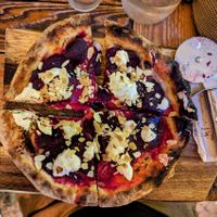 Beetroot Sourdough Pizza at Hoogah Cafe in Swansea
