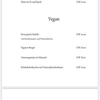 The menu   at Viva in St Moritz