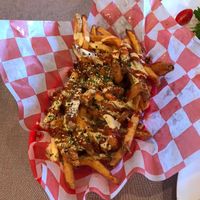 Loaded Vegan Fries - Nooch Queso & Sriracha Ketchup  at Blair Mountain Biscuit in Blackwood