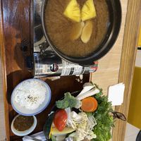 Hotpot miso soup   at Yǒujī Dàdì 有機大地健康蔬食餐廳 in Jiaoxi