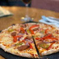 Diavolo rosso vegan pizza  at Café Loft in The Hague